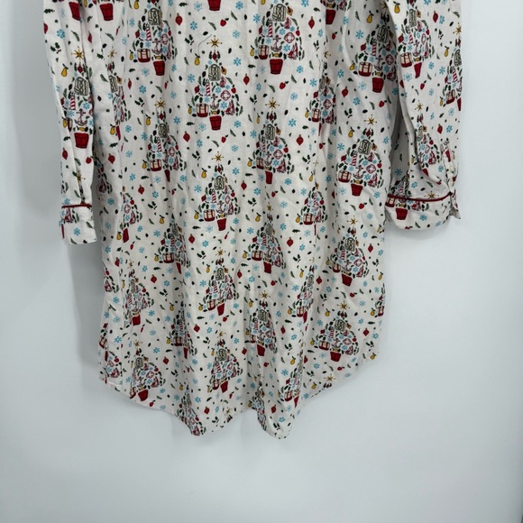 Lands’ End Womens Flannel Night Shirt Gown Size 18 Holiday Christmas Nautical - Picture 9 of 12